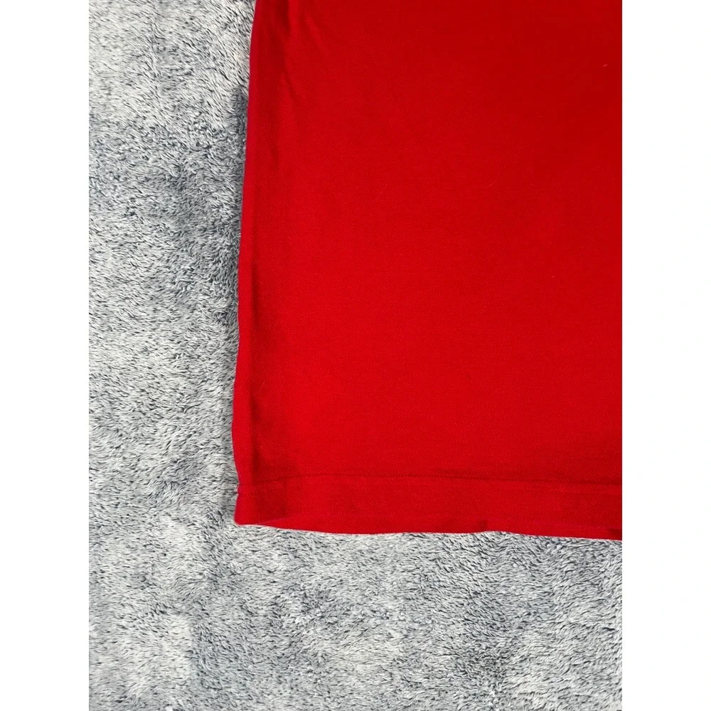 RC Mens Red England Soccer League‎ Embroidered Patch Polo Shirt Large